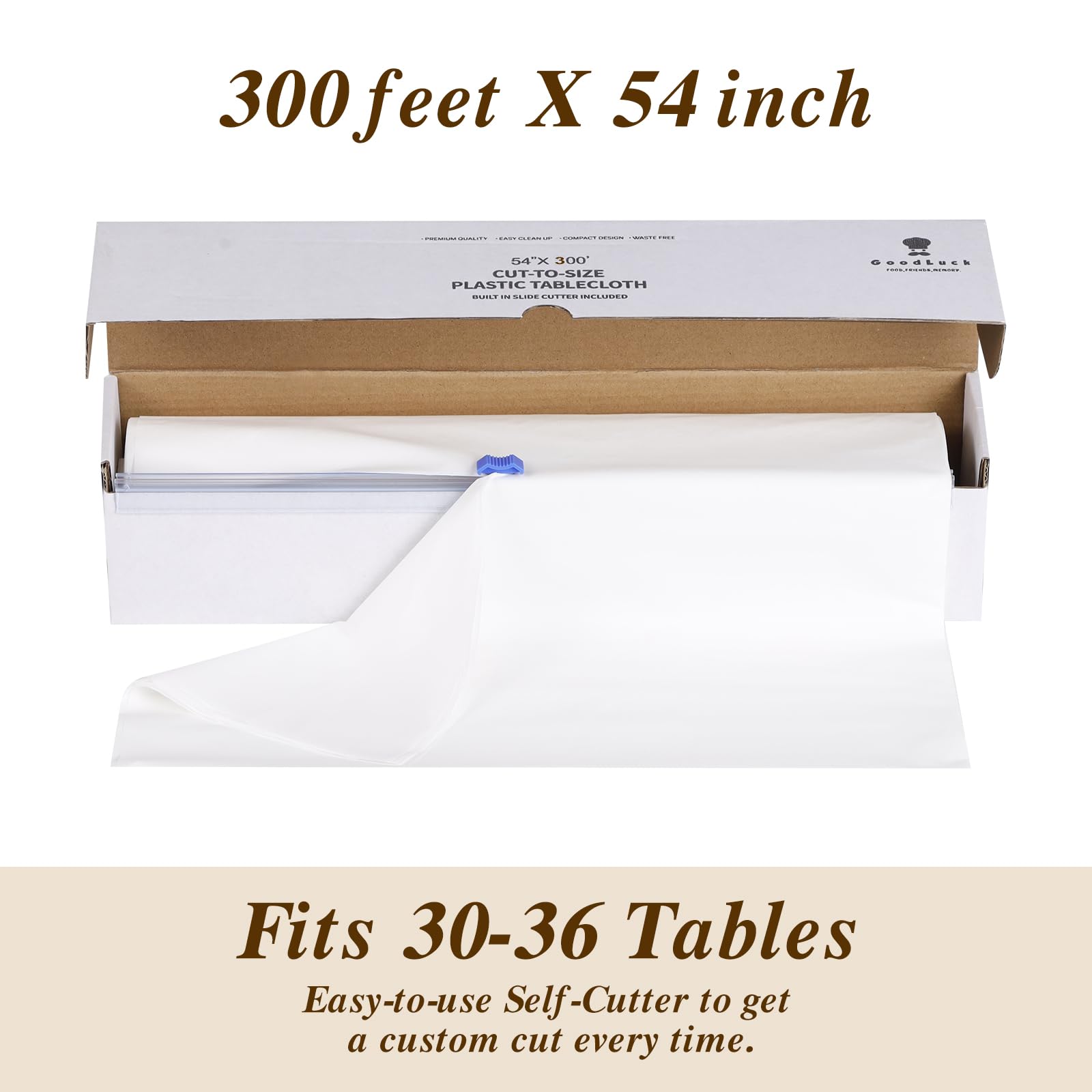 Goodluck covering a banquet table for quick setup and waterproof protection