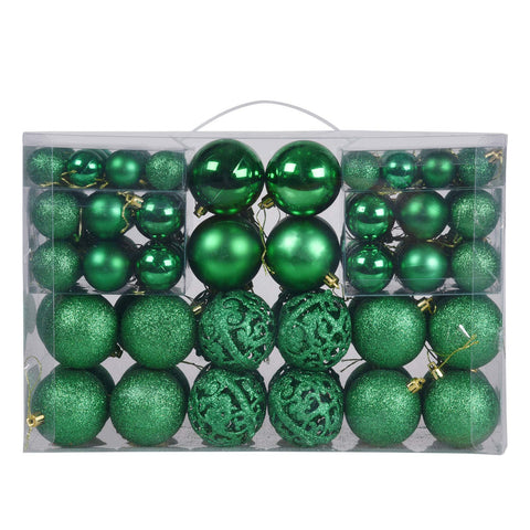GOODLYGHTS front packaging showing 100 green ornaments and easy carry handle