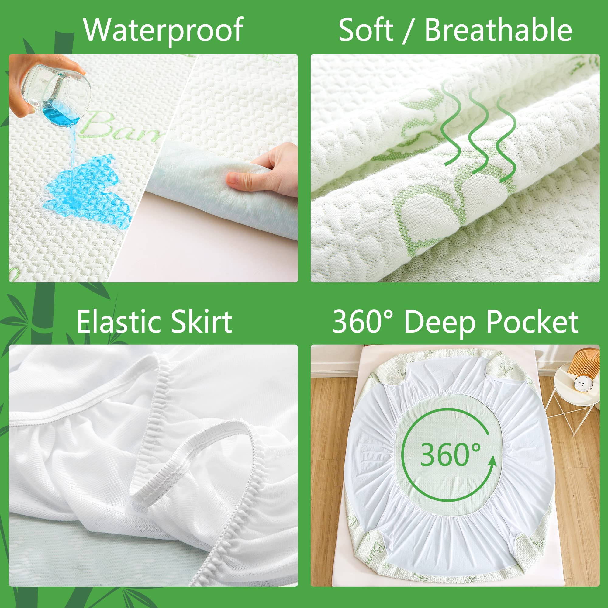GOONIK waterproof membrane detail protecting mattress from spills