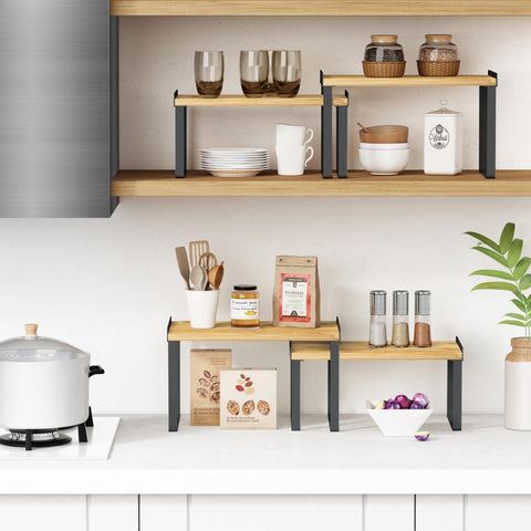 Goozii cabinet setup with plates and mugs for quick-access benefit