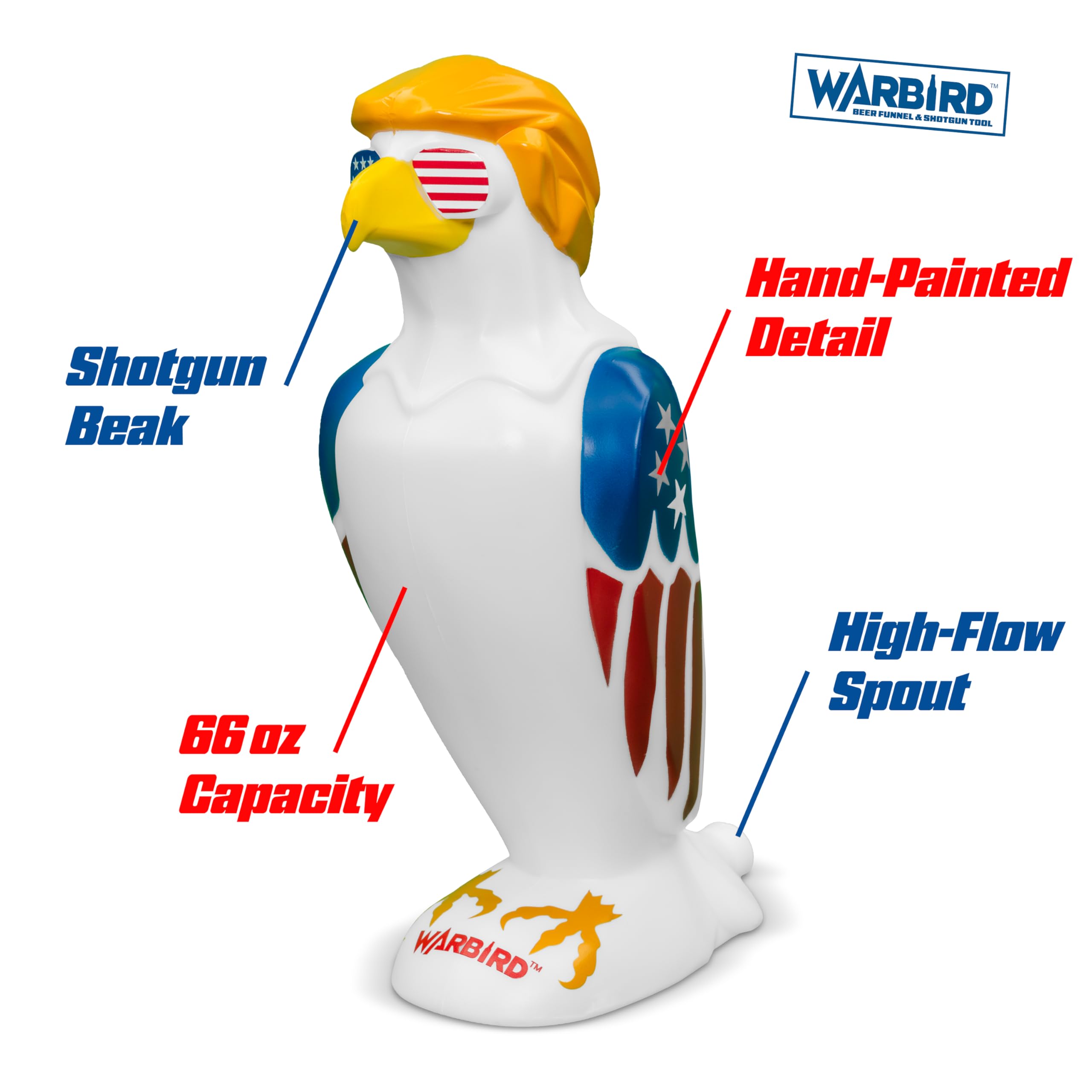 GoPong Warbird next to beer cans showing 66 oz capacity advantage