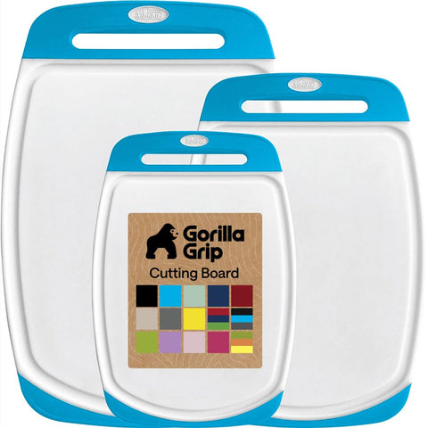 GORILLA GRIP front packaging showing three aqua boards and brand benefits