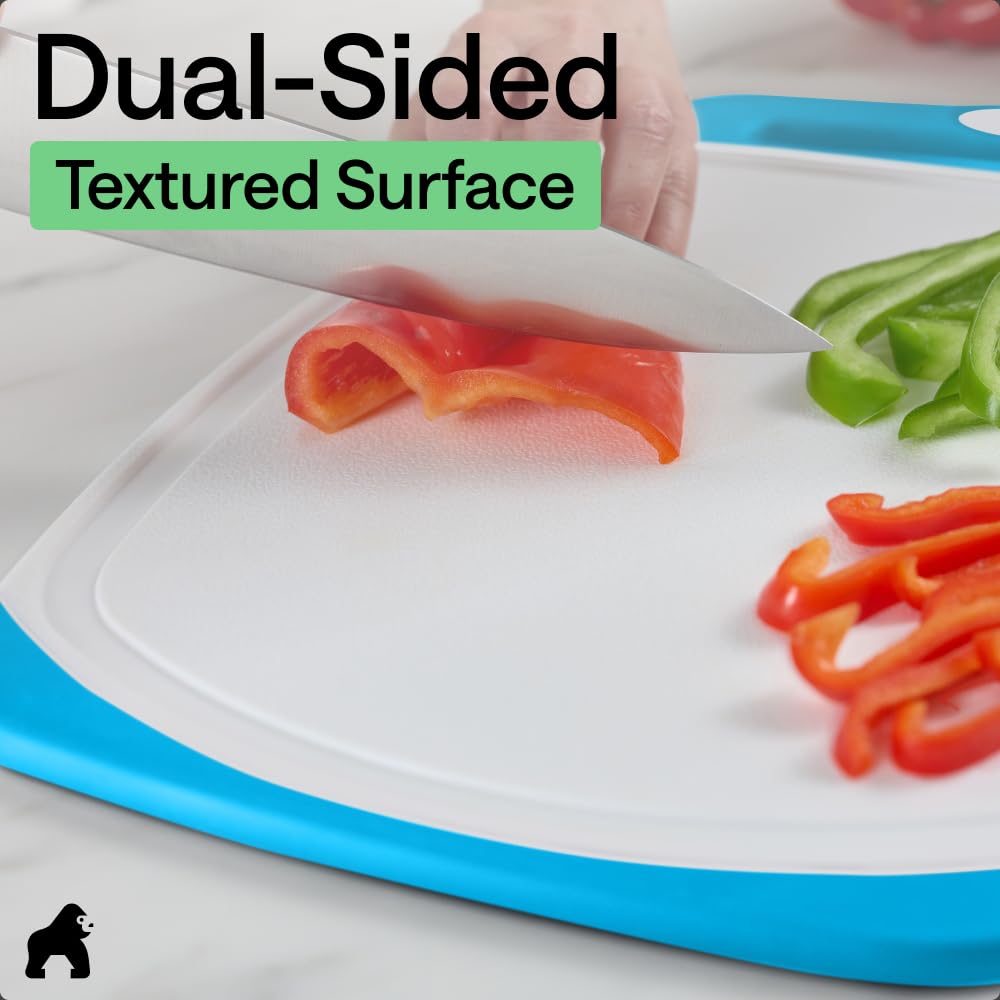 GORILLA GRIP reversible surfaces showing grooved and smooth faces for versatility