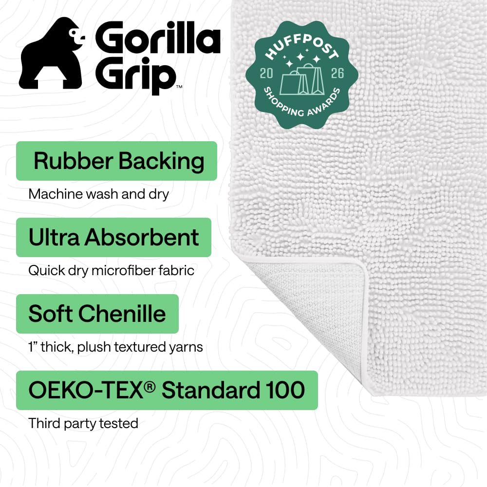 GORILLA GRIP close-up of chenille pile highlighting plush absorbency