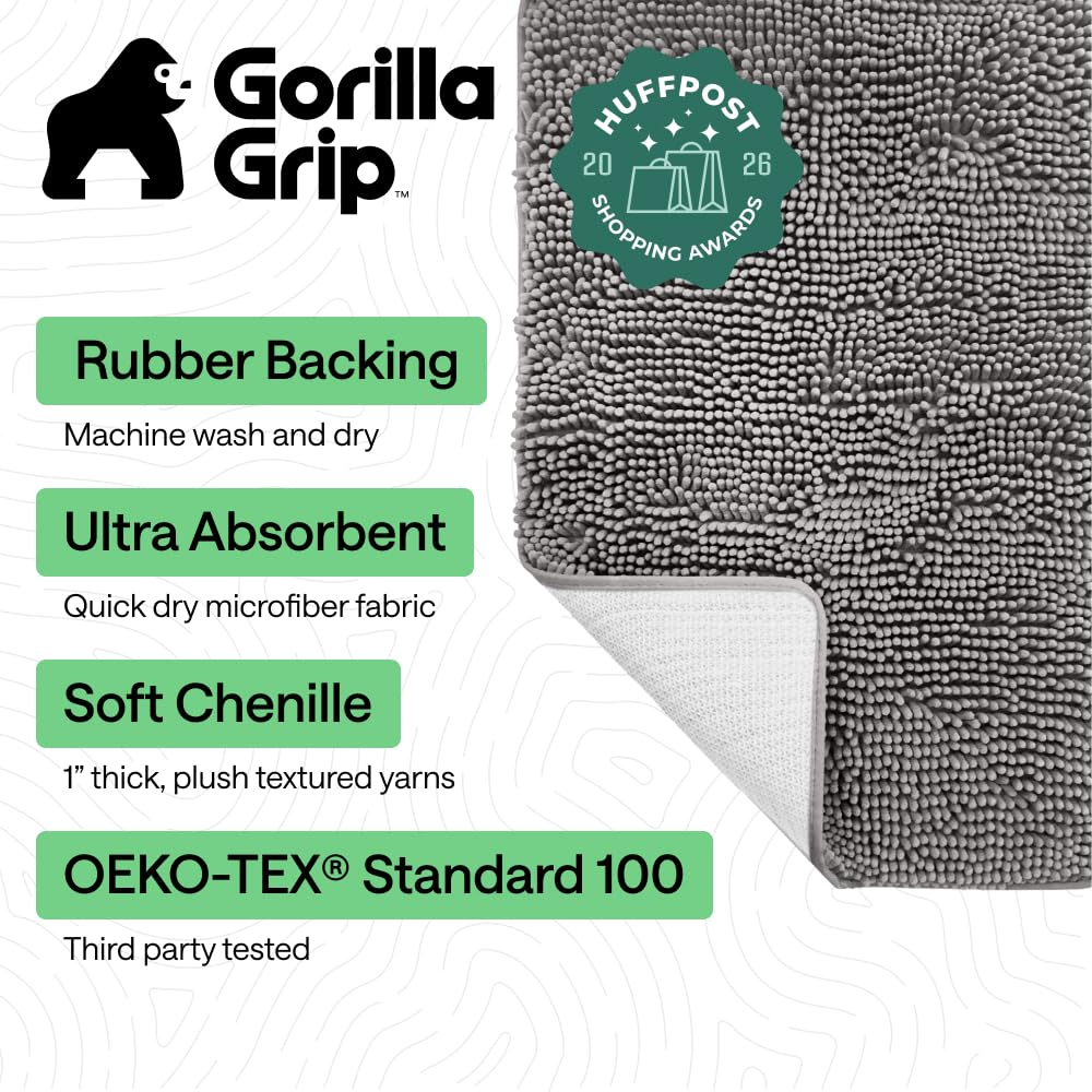 GORILLA GRIP close-up of chenille pile highlighting soft absorbent texture