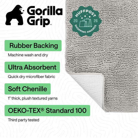 GORILLA GRIP close-up of soft chenille pile highlighting cushiony texture for comfort