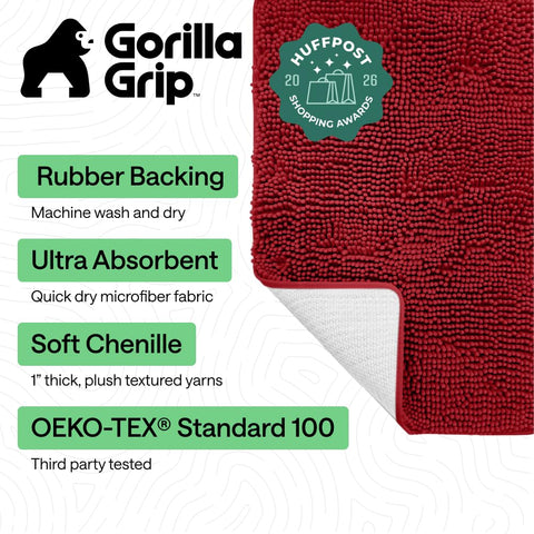 GORILLA GRIP close-up of chenille fibers highlighting softness and superior absorbency