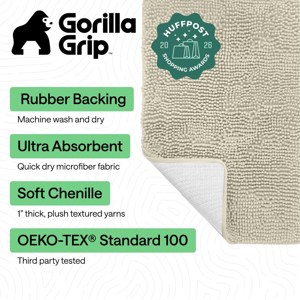 GORILLA GRIP close-up of chenille texture highlighting plush comfort and absorbency
