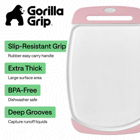GORILLA GRIP close-up of slip-resistant handle providing secure grip for safer prep