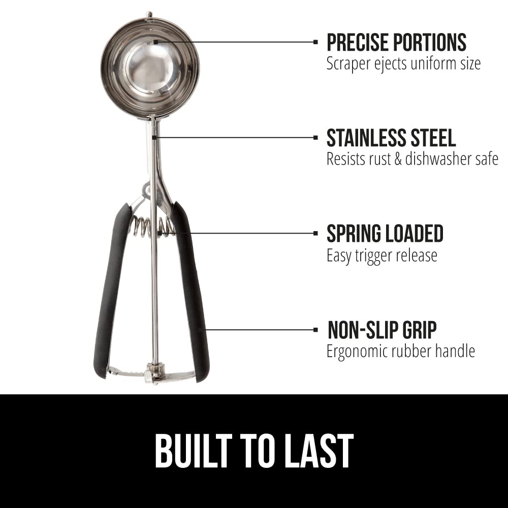 GORILLA GRIP stainless steel scoop bowl close-up showing smooth finish