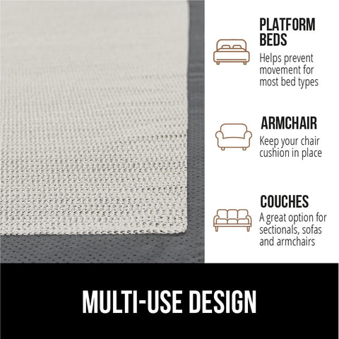 GORILLA GRIP placed under couch cushion preventing movement benefit