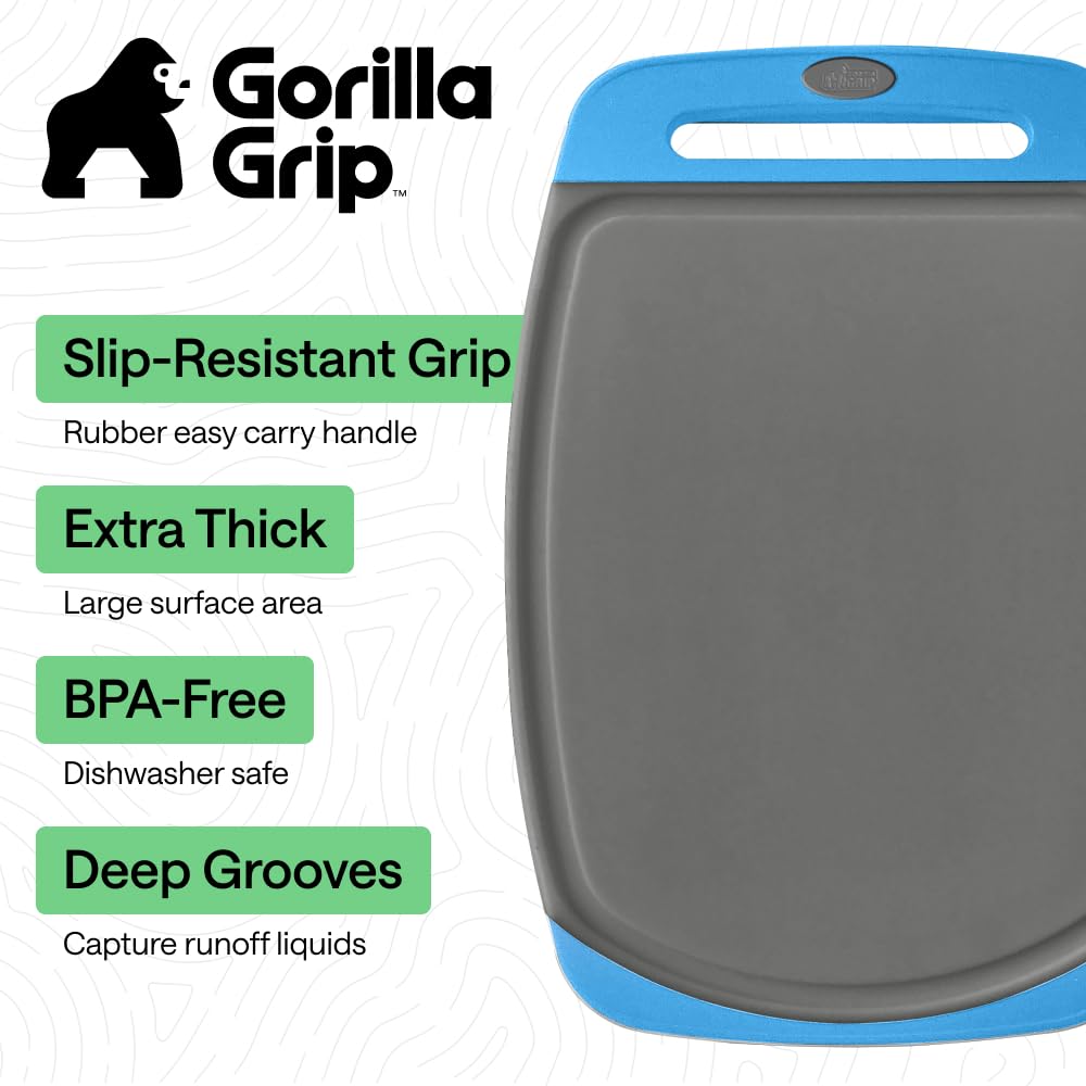 GORILLA GRIP close-up of deep juice groove catching liquid for cleaner counters
