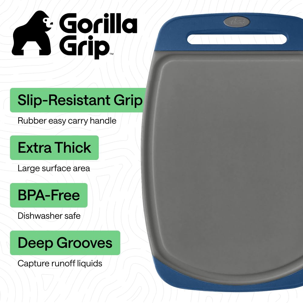 GORILLA GRIP close-up edge showing 0.37-inch thickness for rigid cutting surface benefit
