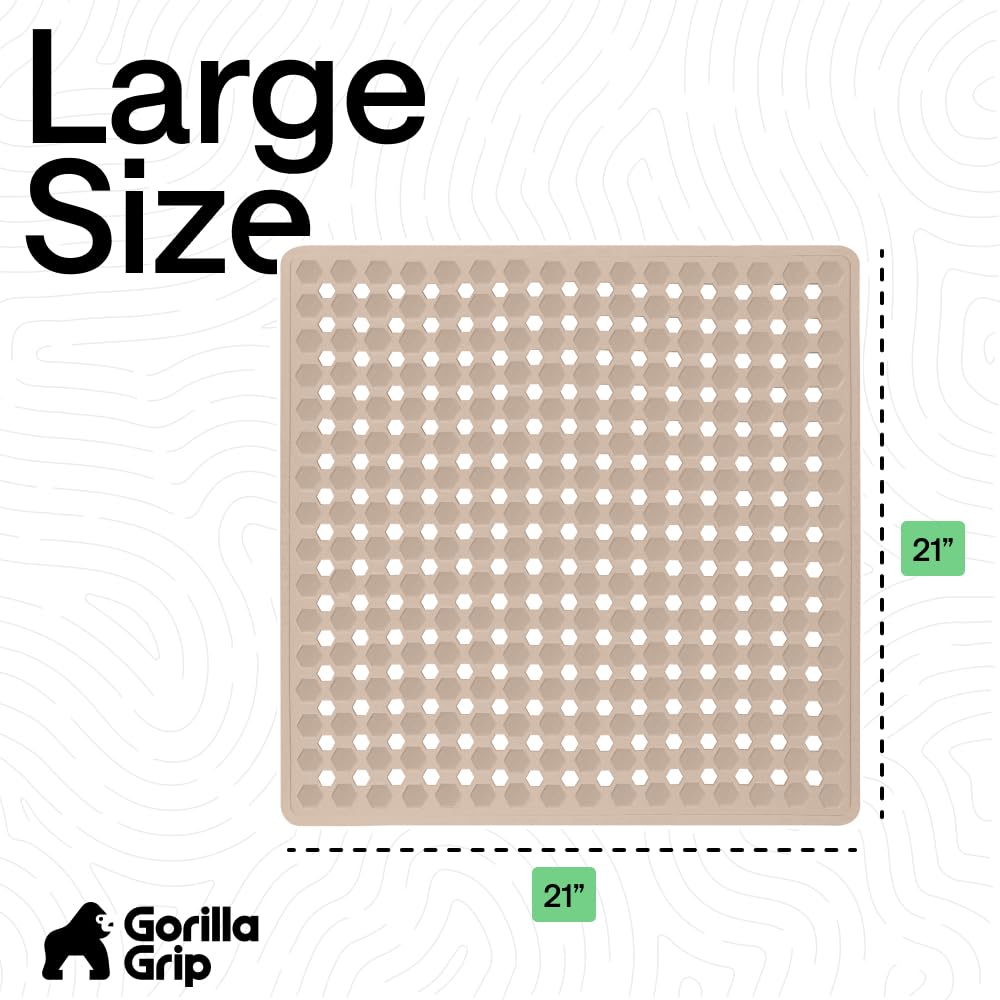 GORILLA GRIP folded mat ready for machine wash demonstrating easy-care benefit