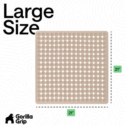 GORILLA GRIP folded mat ready for machine wash demonstrating easy-care benefit