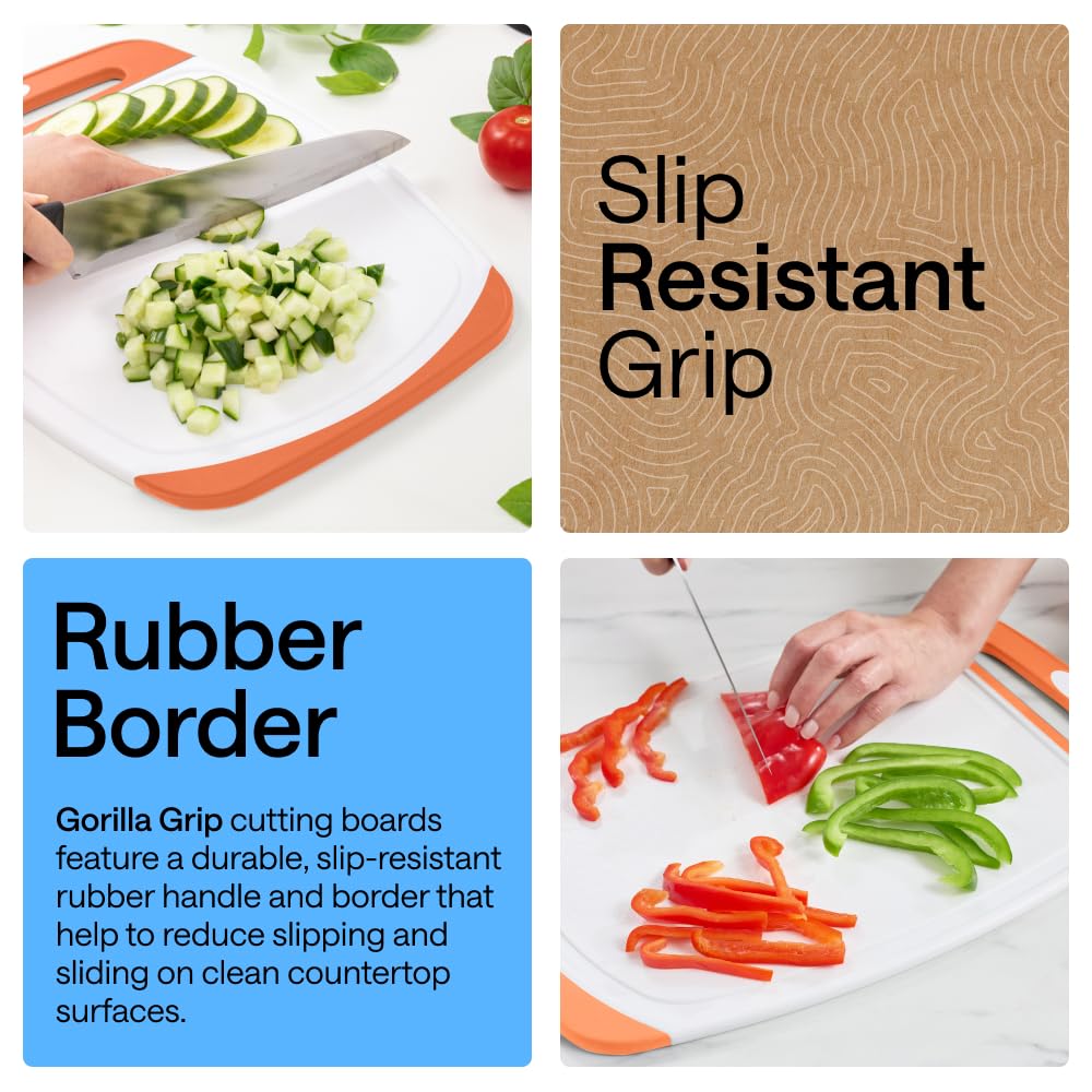 GORILLA GRIP ergonomic handle and rubber border detail for slip resistance
