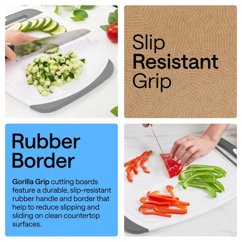 GORILLA GRIP handle and rubber edge detail providing secure non-slip grip