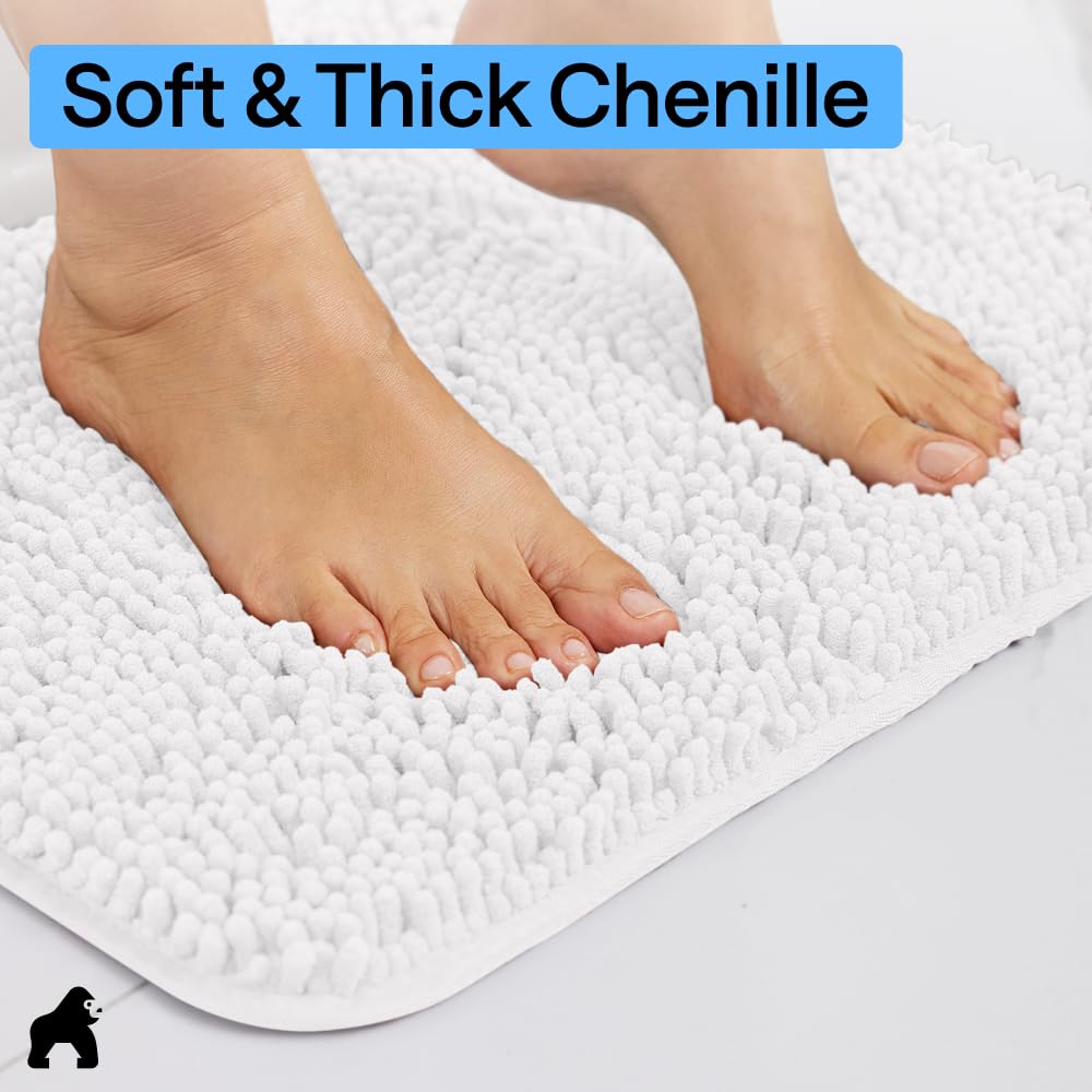 GORILLA GRIP on bathroom tile demonstrating stable, non-slip placement