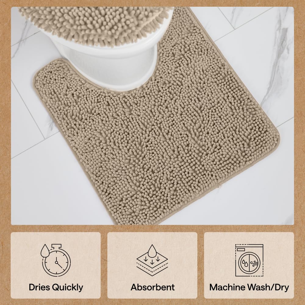 GORILLA GRIP bathroom scene with rugs styled showcasing compatible design benefit
