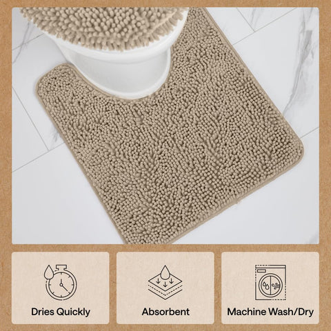 GORILLA GRIP bathroom scene with rugs styled showcasing compatible design benefit