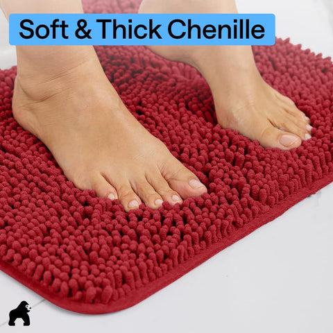 GORILLA GRIP placed on bathroom tile demonstrating moisture control and stability