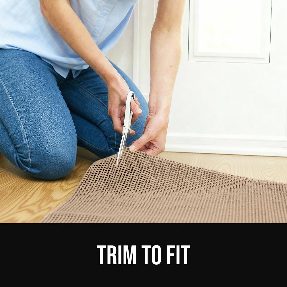 GORILLA GRIP in living room under area rug, enhances comfort