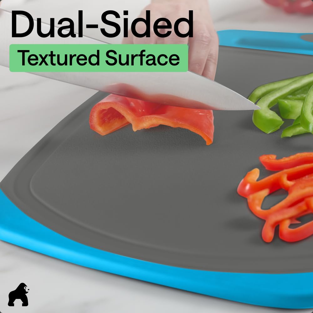 GORILLA GRIP board in use chopping vegetables demonstrating durable performance