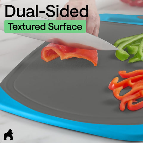 GORILLA GRIP board in use chopping vegetables demonstrating durable performance
