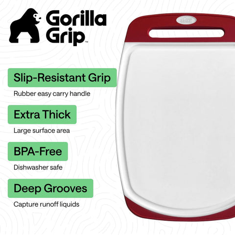 GORILLA GRIP large board top view displaying reversible surface and cutting area