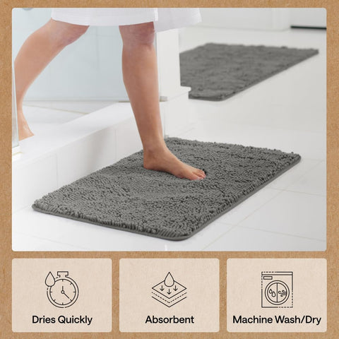 GORILLA GRIP inside washing machine showing machine-washable convenience and fade resistance