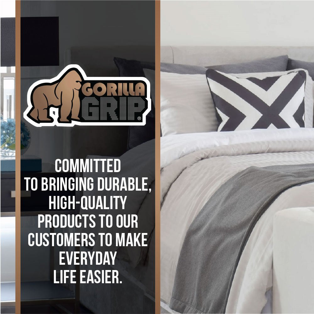 GORILLA GRIP in bedroom showing stable mattress and neater bed appearance benefit