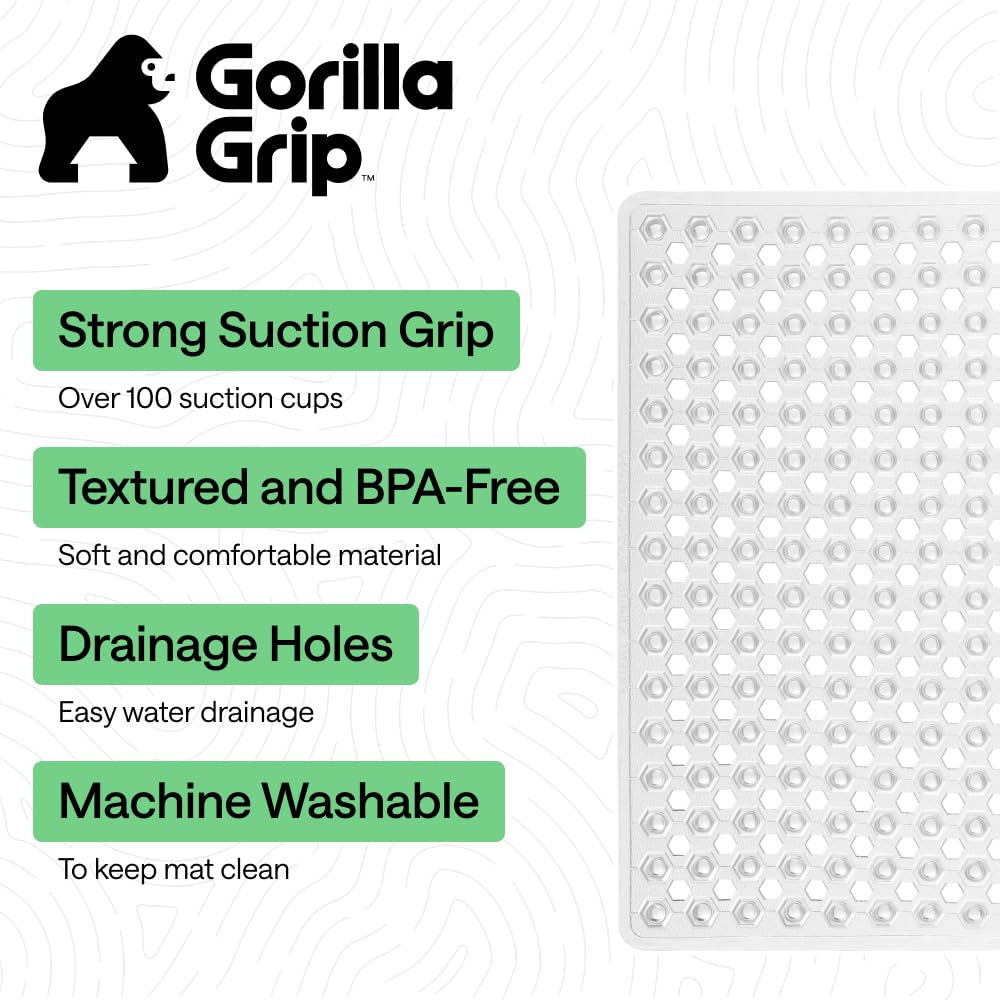 GORILLA GRIP underside showing suction cups for strong bathtub grip