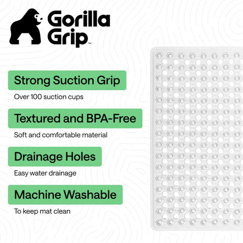 GORILLA GRIP underside showing suction cups for strong bathtub grip