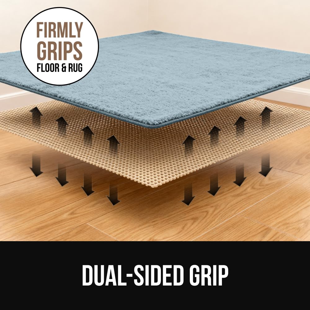 GORILLA GRIP open-weave detail, promotes airflow to protect floors