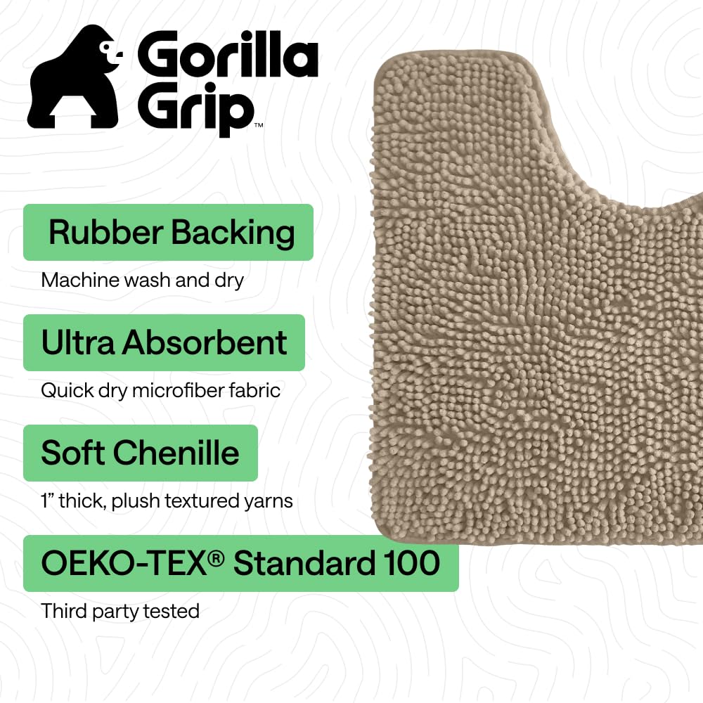 GORILLA GRIP textured TP rubber backing detail offering slip-resistant benefit