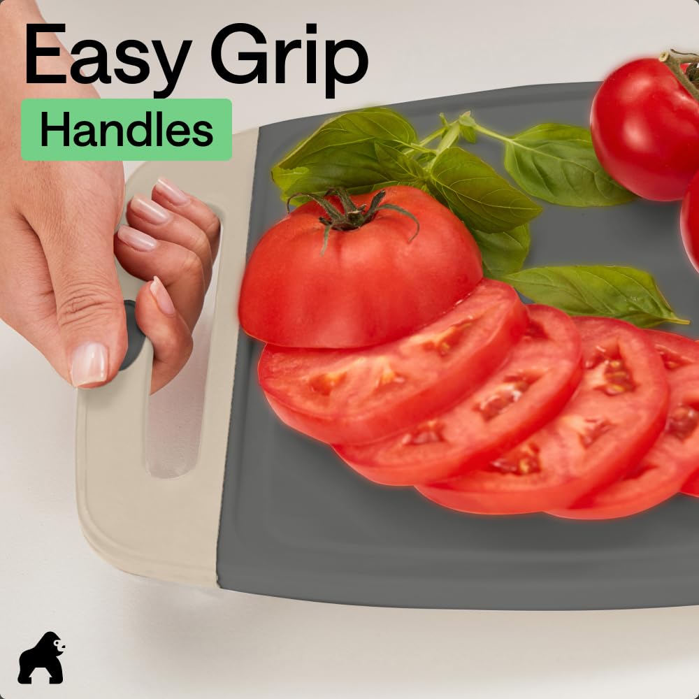 GORILLA GRIP next to chef knife illustrating scale and cutting capacity