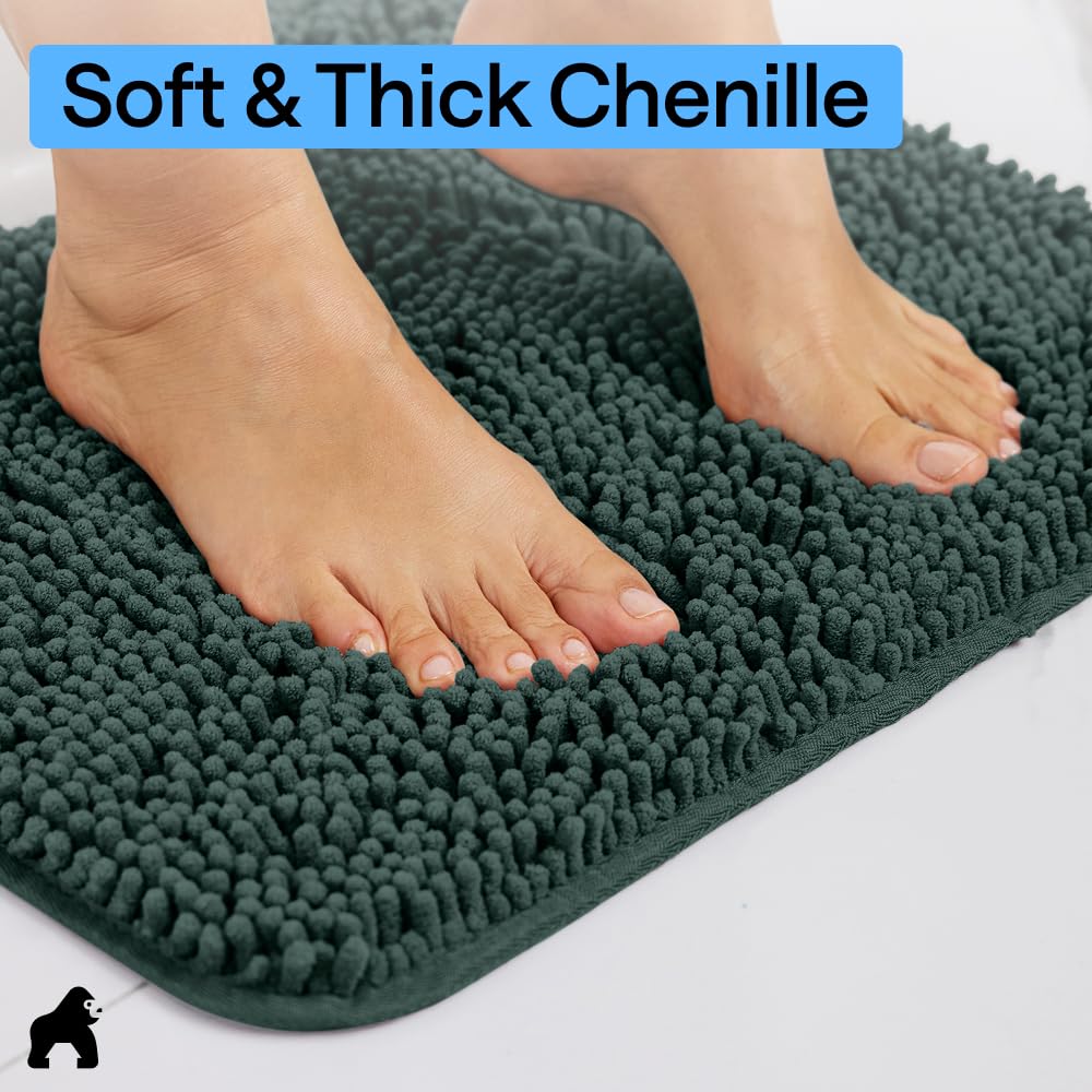 GORILLA GRIP size comparison next to floor tile showing 30x20 inch scale