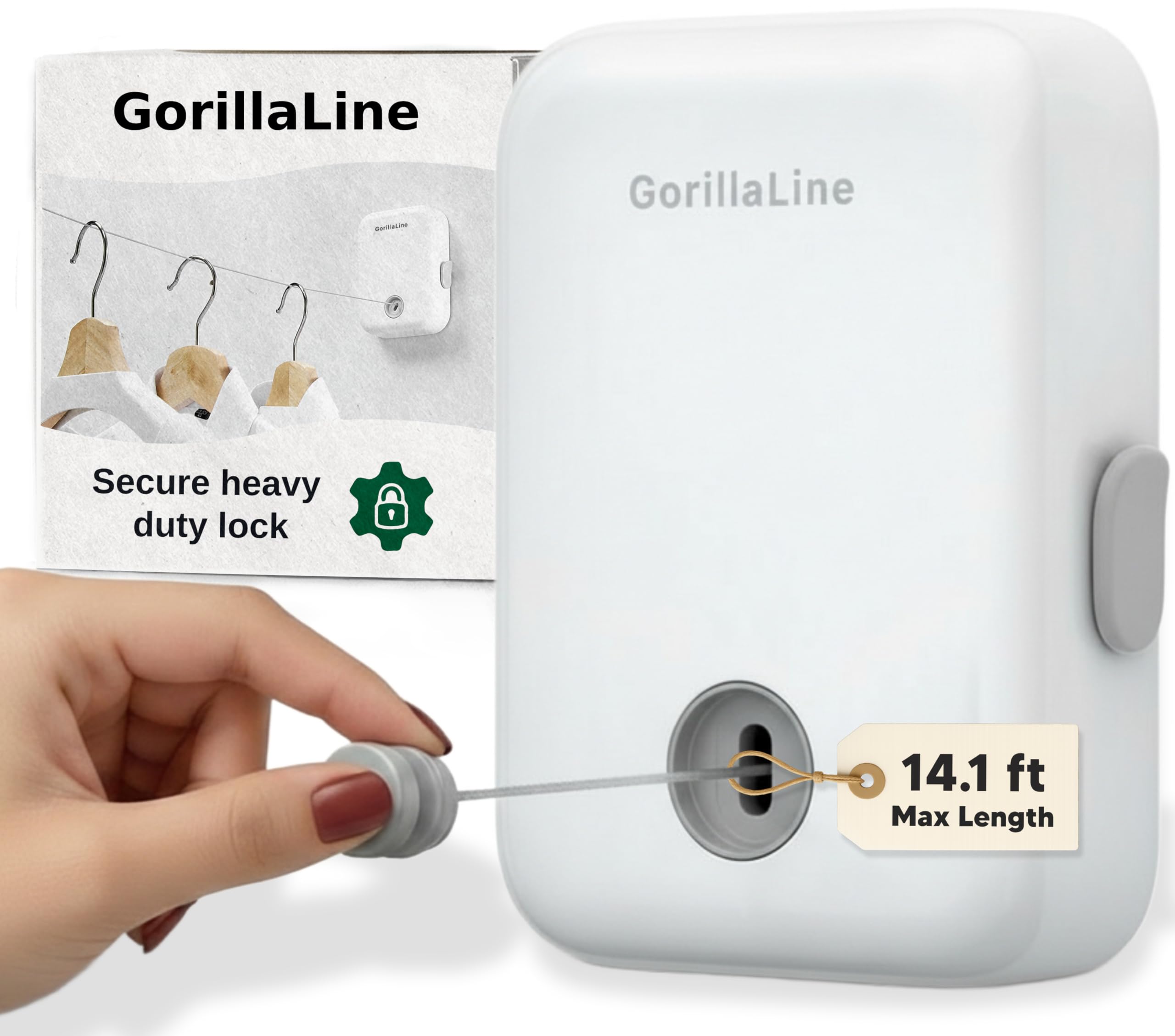 GorillaLine front-mounted unit showing sleek stainless housing and quick install benefit