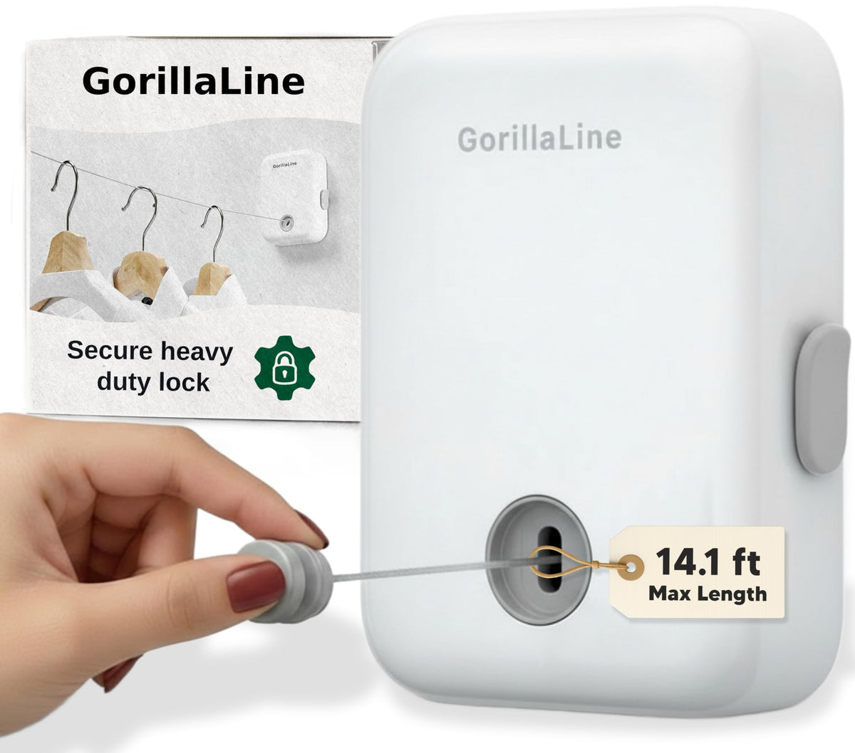GorillaLine front-mounted unit showing sleek stainless housing and quick install benefit