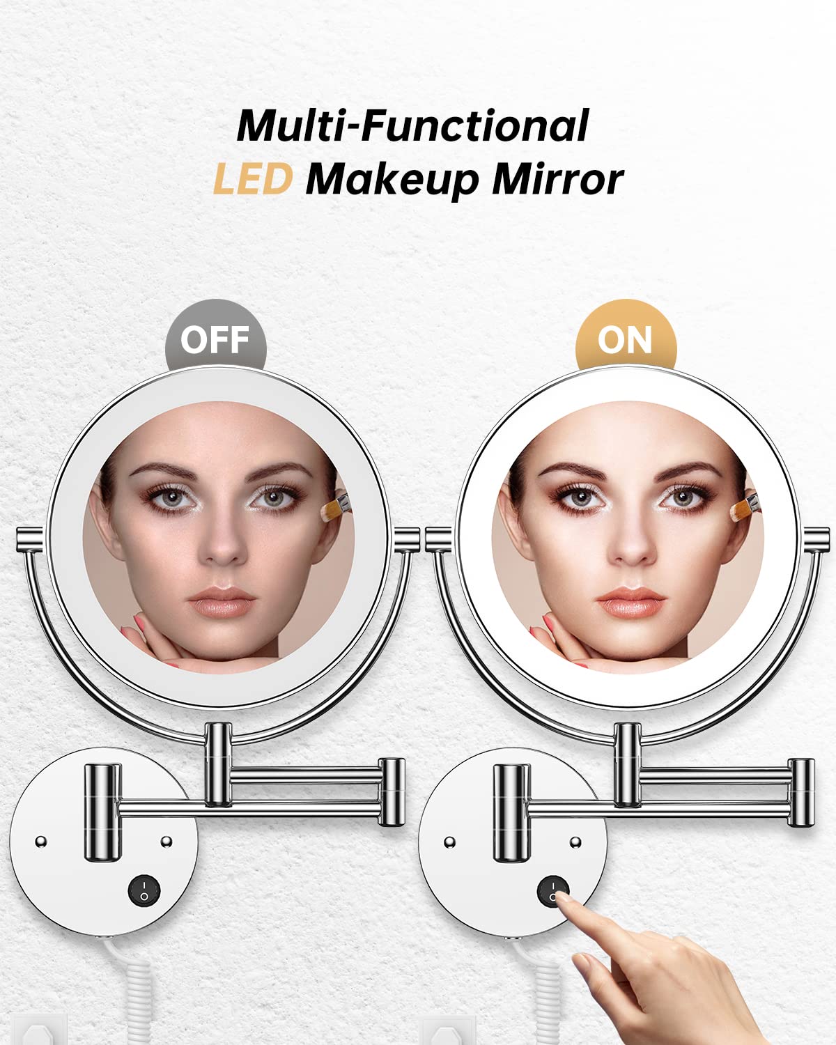 Gospire LED ring illumination showing bright daylight-like light for accurate makeup