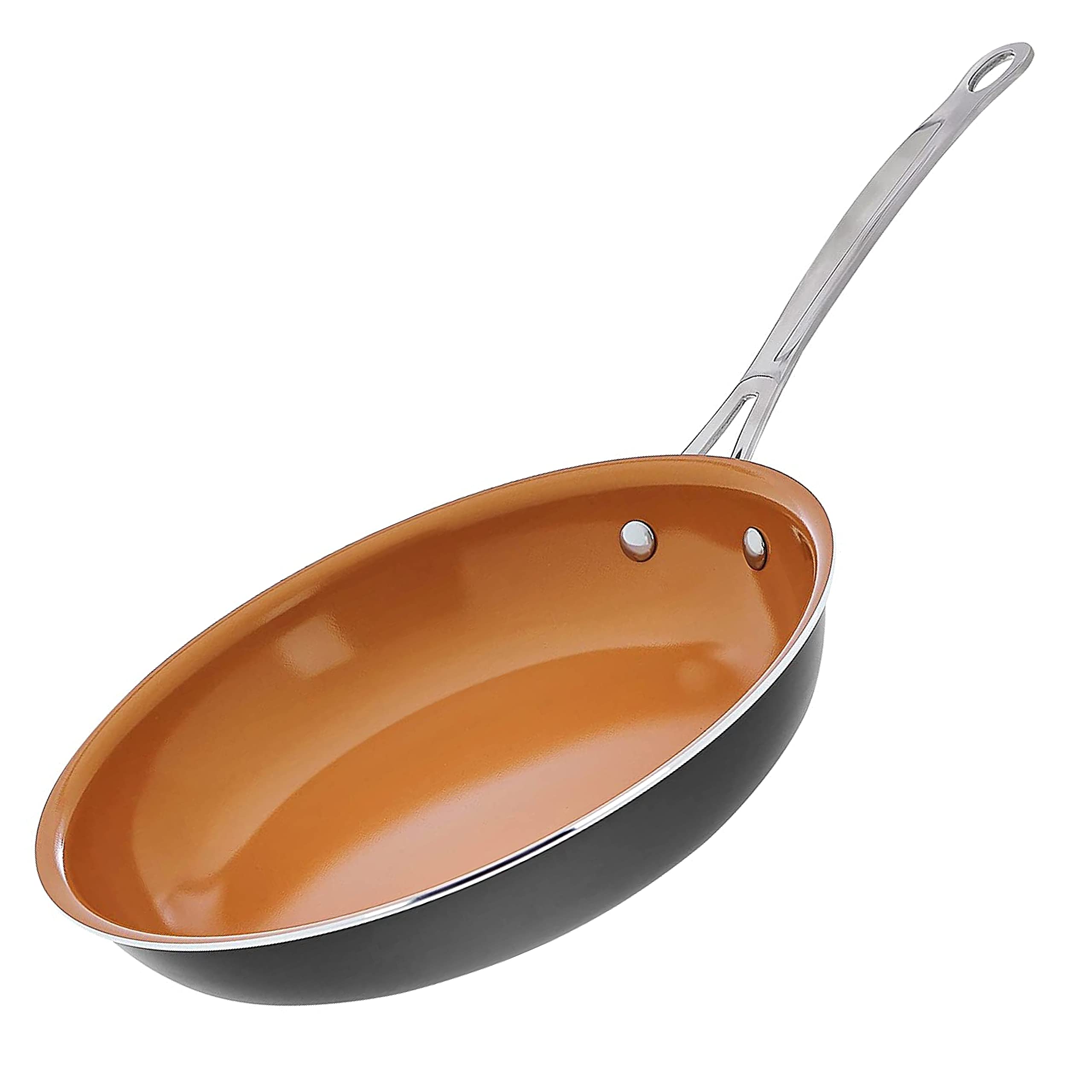 GOTHAM STEEL interior ceramic copper coating texture demonstrating easy food release