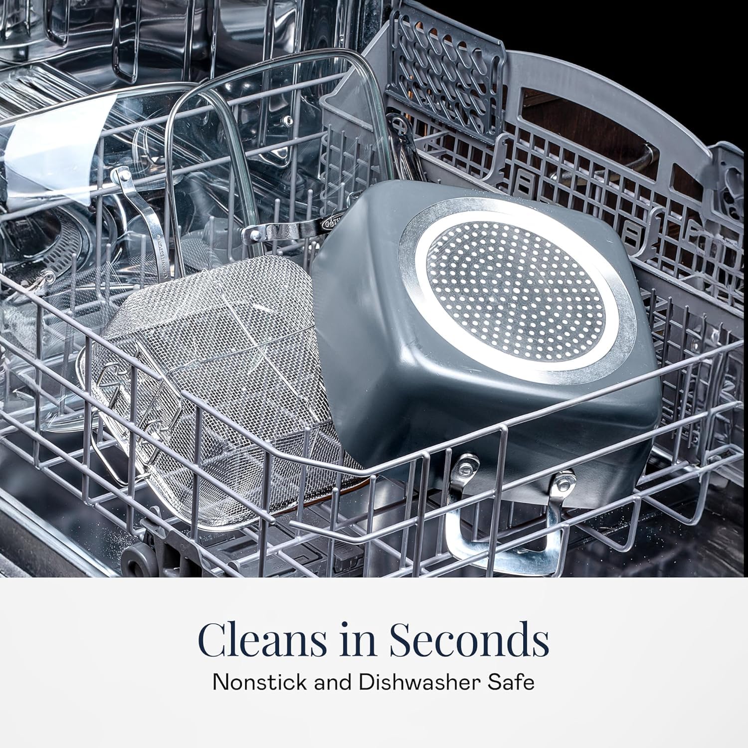 GOTHAM STEEL skillet transferred to oven showing oven-safe capability and versatile use