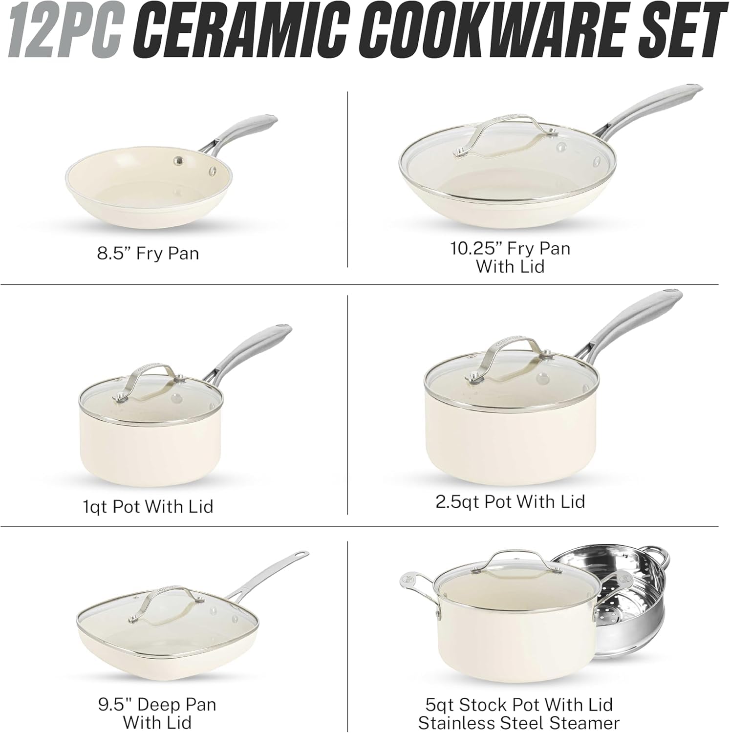GOTHAM STEEL close-up of ceramic nonstick surface highlighting easy food release benefit