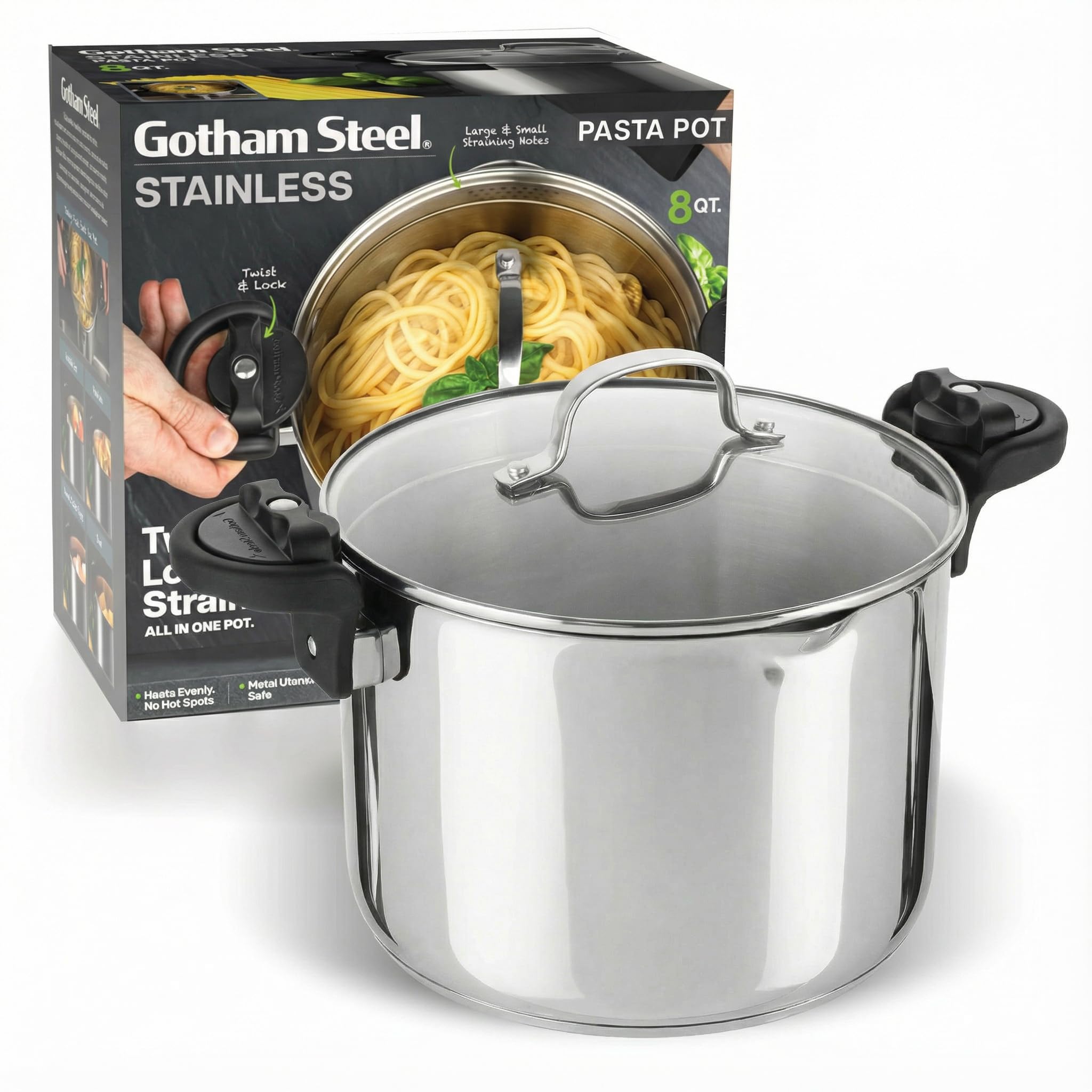 GOTHAM STEEL clean pot in dishwasher ready for easy cleanup and low-maintenance care