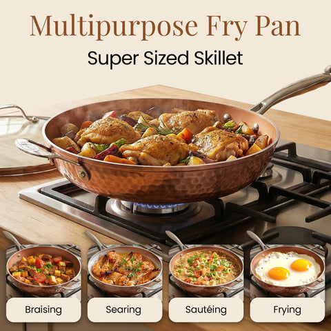 GOTHAM STEEL ceramic nonstick interior detail demonstrates easy food release