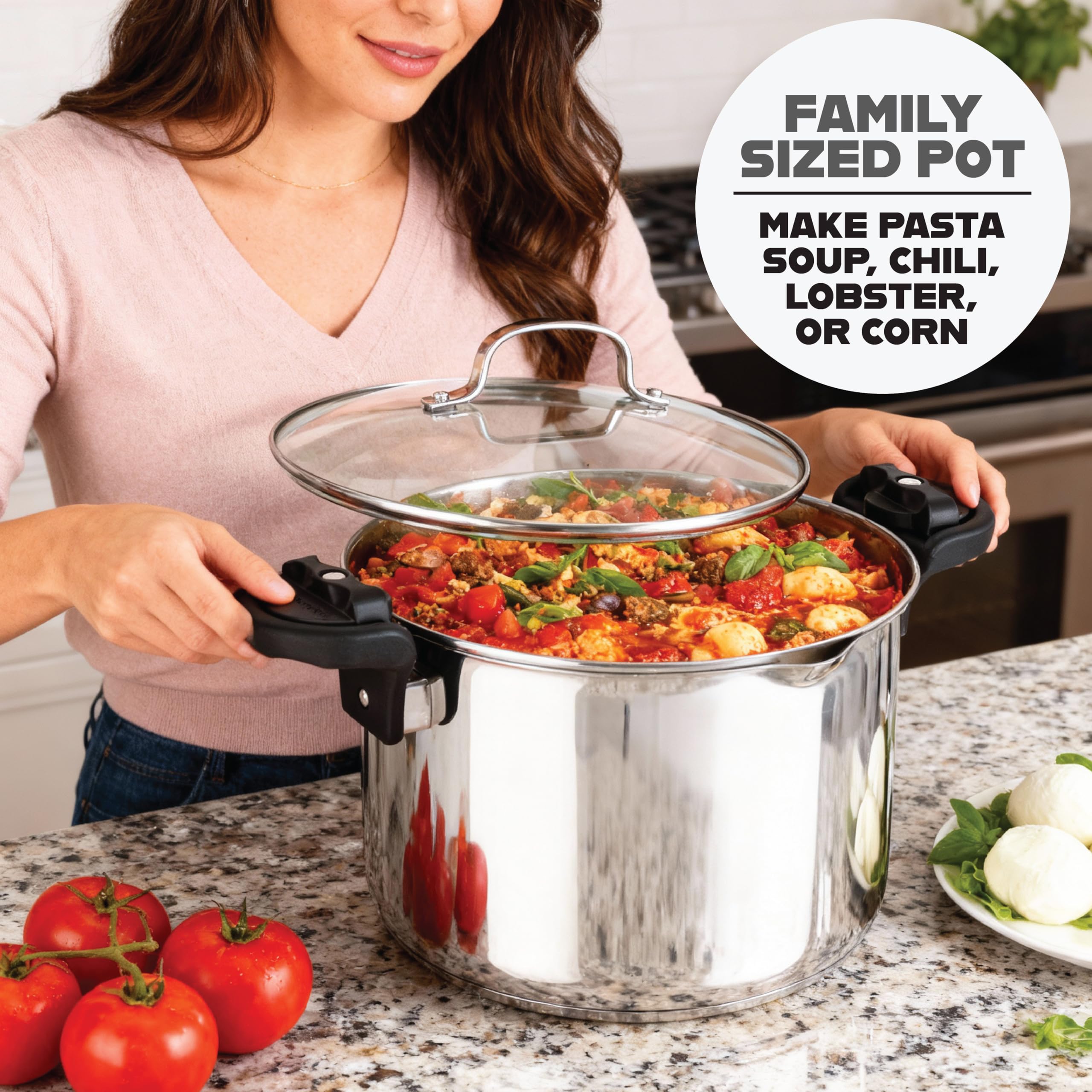 GOTHAM STEEL pot in oven illustrating stovetop-to-oven versatility for finishing dishes