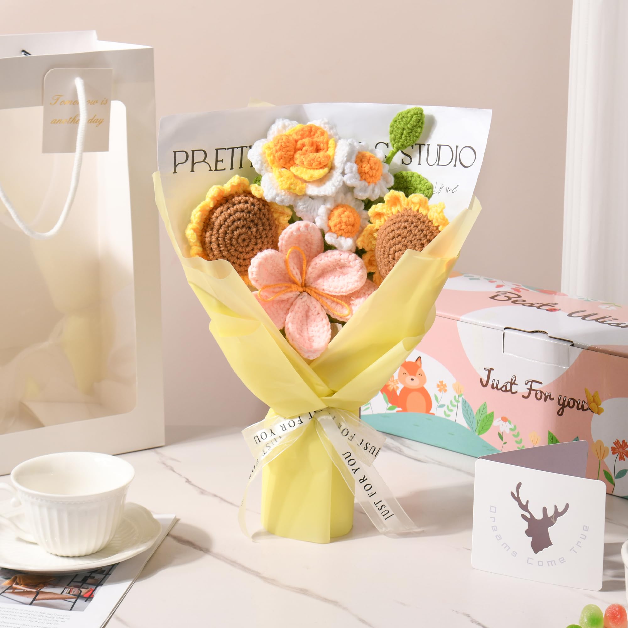 Gouraml bouquet displayed in a vase on a table, adding cheerful, maintenance-free decor