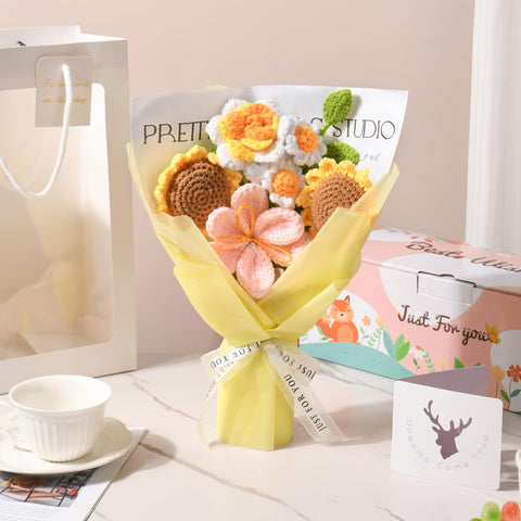 Gouraml bouquet displayed in a vase on a table, adding cheerful, maintenance-free decor