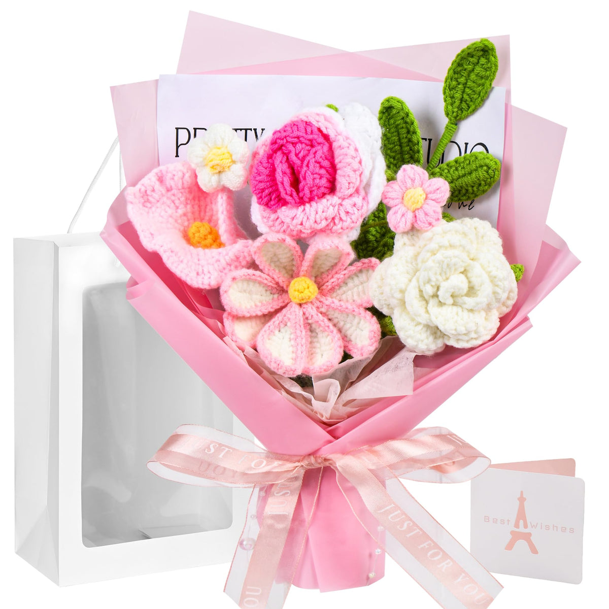 Gouraml front view of bouquet in gift-ready packaging showing polished presentation