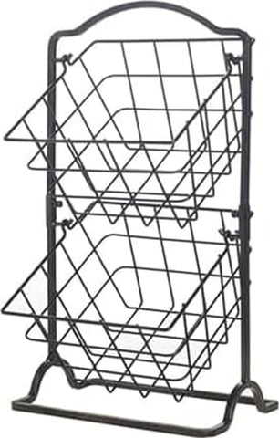 Gourmet Basics by Mikasa front view showing two-tier storage and space-saving benefit